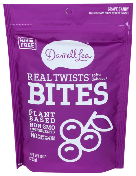 Darrell Lea: Real Twists Bites Grape, 8 Oz