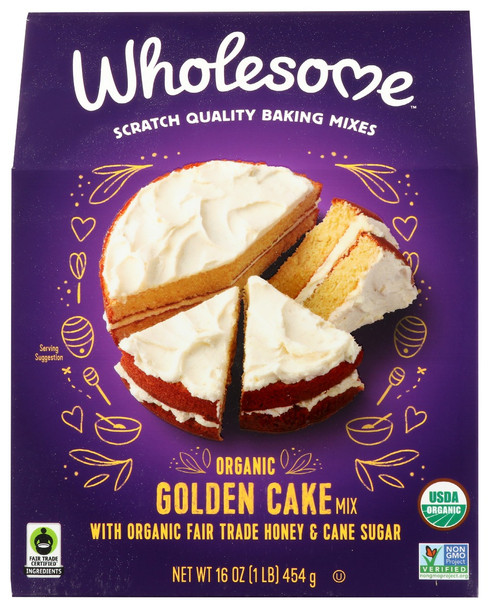 Wholesome: Mix Cake Golden, 16 Oz