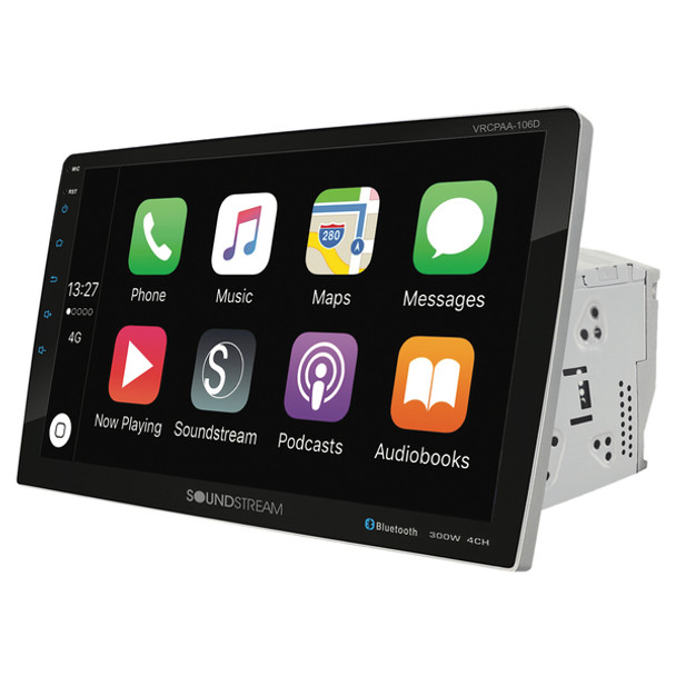 VRCPAA-106F 10.6-Inch Double-DIN DVD Head Unit with Bluetooth(R), Apple CarPlay(R)/Android Auto(TM), and Floating Touch Screen