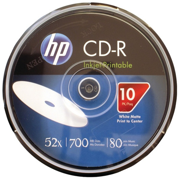 700MB 80-Minute 52x Printable CD-Rs, 10-ct Spindle