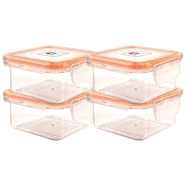 1.35-Cup Locking Food Storage Containers with Lid, 4 Pack (Clear)