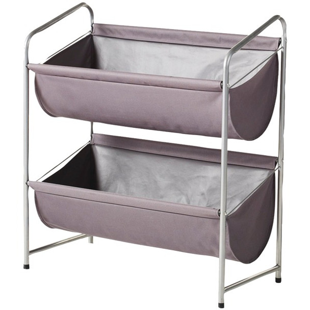 2-Tier Deep Fabric Bin Utility Shelf