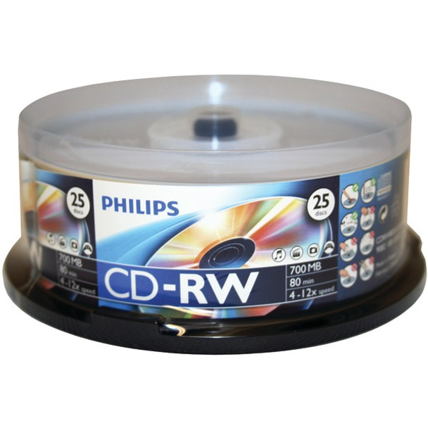 700MB 80-Minute CD-RWs, 25-ct Spindle