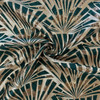 Metallic Brocade -  Deco Striped Fan in Hunter Green 219620F