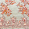 Embroidered and Beaded Tulle - Coral Paradise 203515D