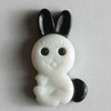 White Bunny Rabbit Childs Button db-1577