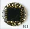 Round Black with Gold Ribbon Full Metal Enameled Button