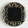 Round Black with Gold Ribbon Full Metal Enameled Button