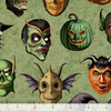 Pure Cotton Print - Creepy Face Allover - Sage 209924LH