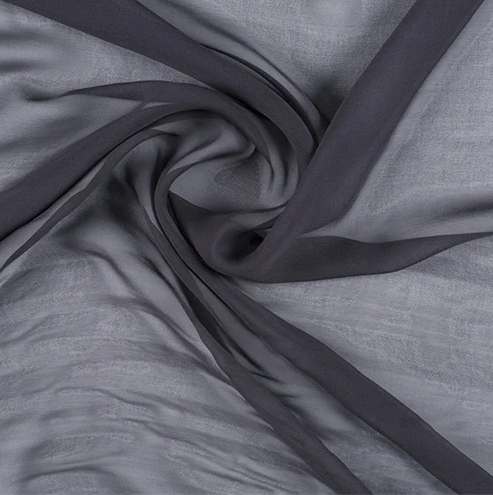 Dark Gray Pure Silk Chiffon | G Street Fabrics