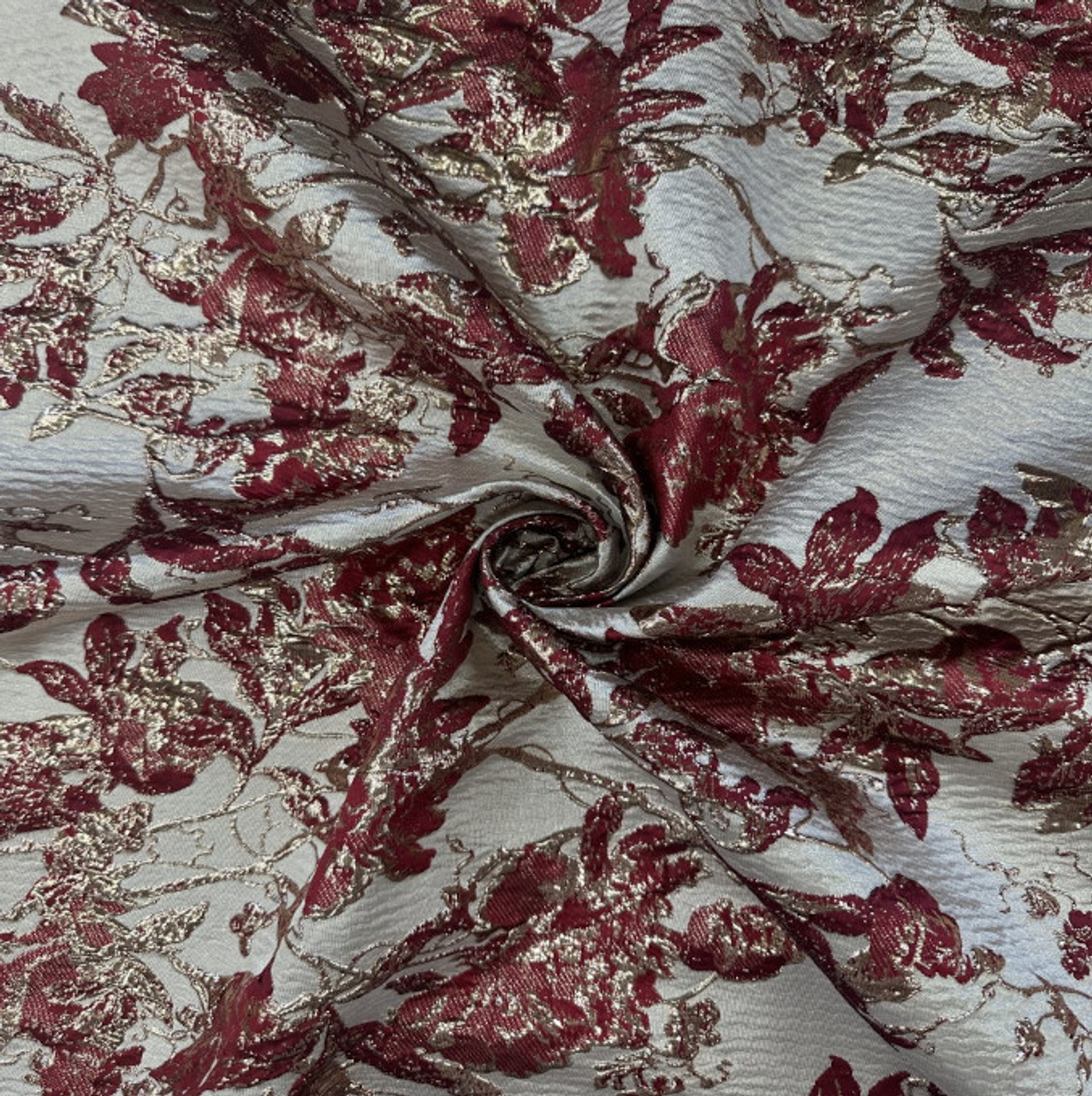 Burgundy Poly China Silk Lining Fabric - Bridal Fabric by the Yard