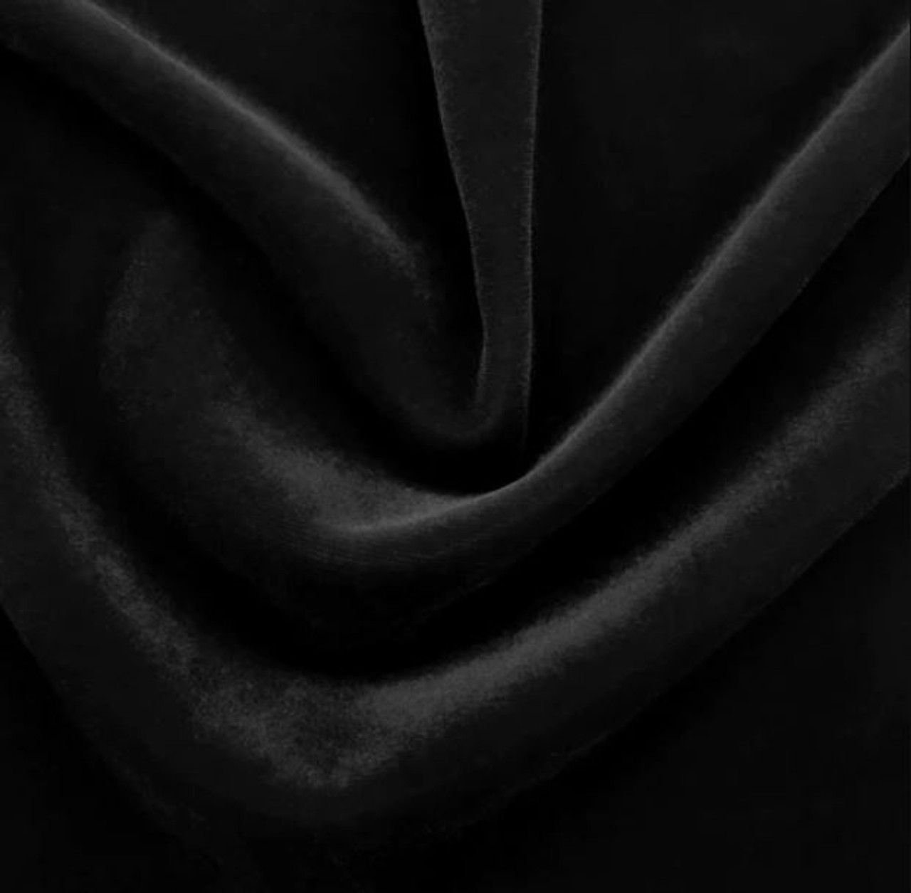 Stretch Velvet Black, Fabric by the Yard