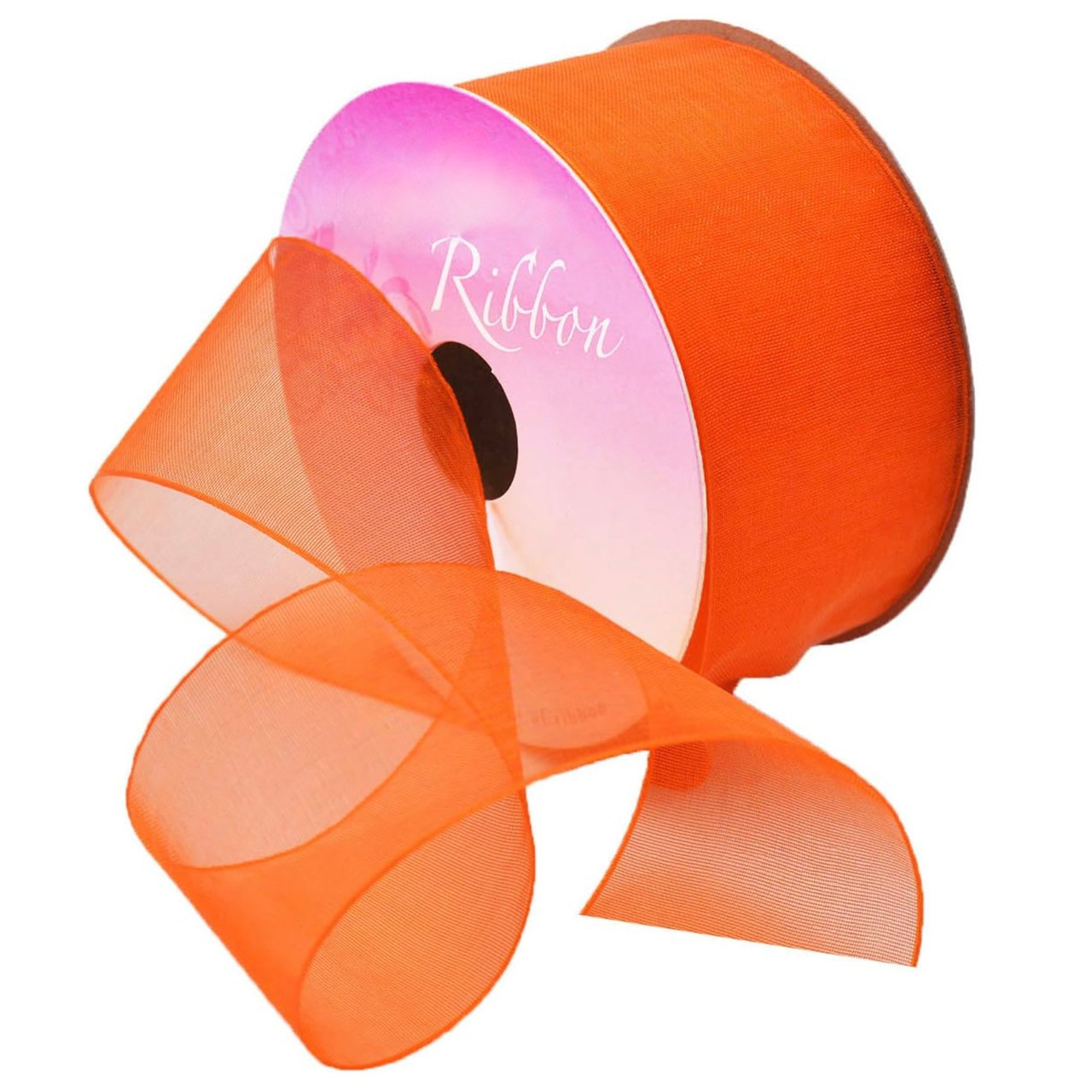 Sheer Organza Ribbon - 2-3/4 Orange