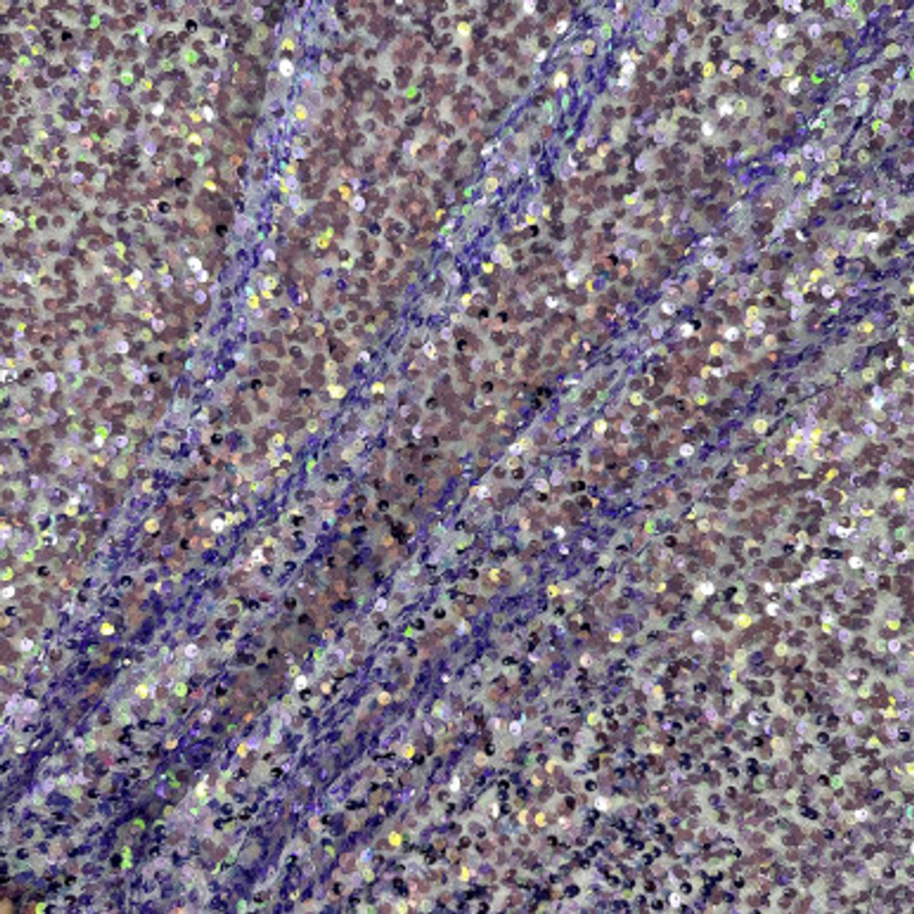 Lilac Purple Iridescent 3mm Sequin Fabric 2w Stretch Shiny Bling