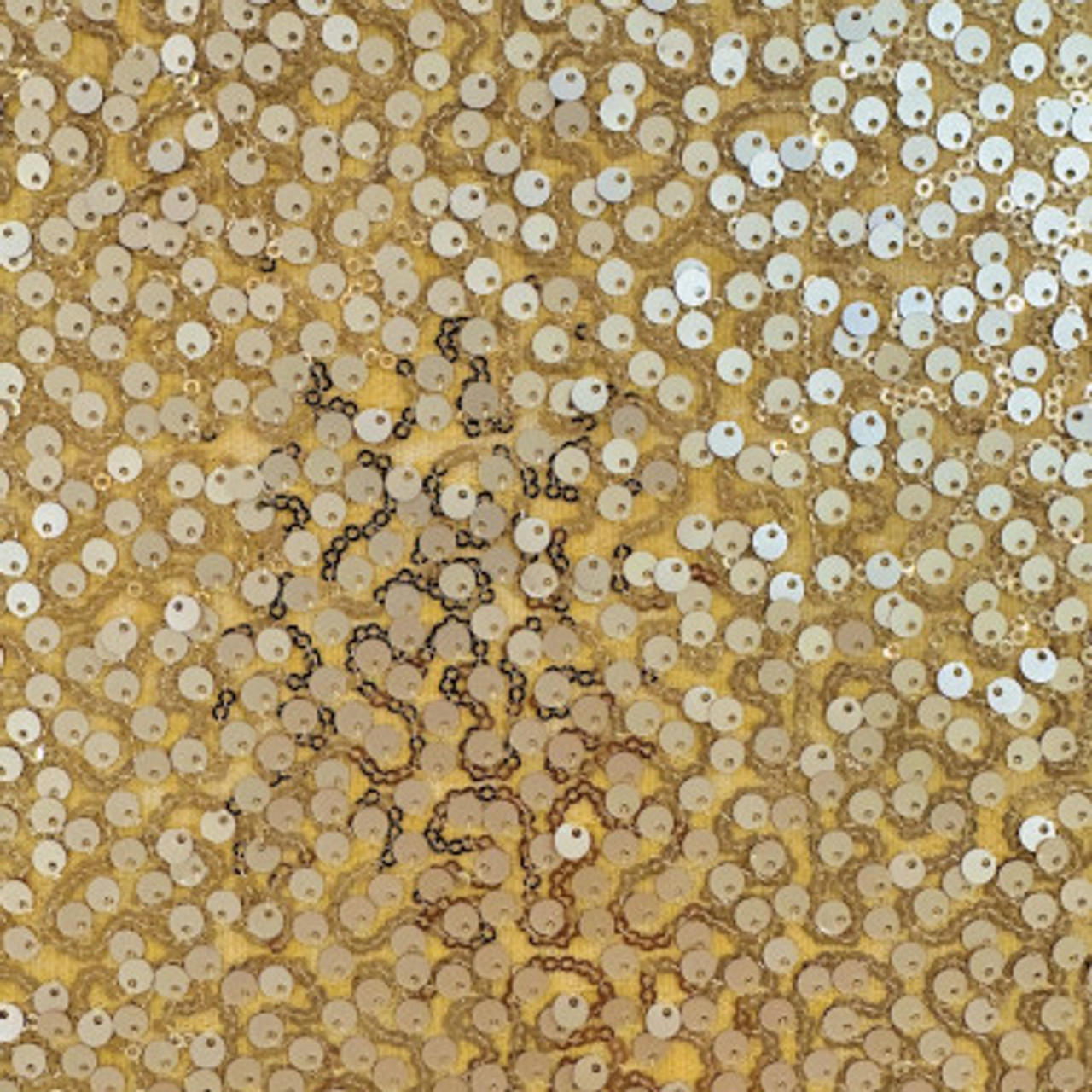 Sequins on Stretch - Gold