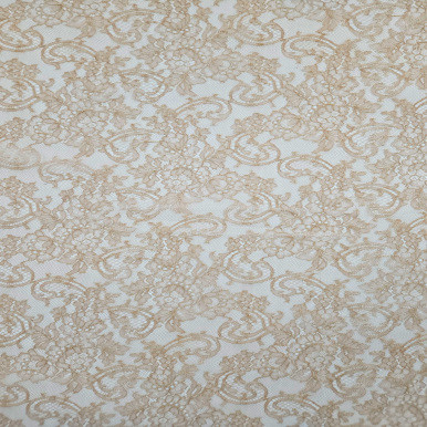 French Leavers Lace - Mink | G Street Fabrics