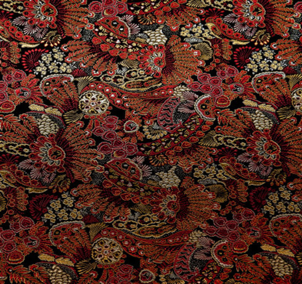 【8/16迄】Blood Drop Brocade アーティストプルーフ fab Purple Blossom Brocade Dress Fabric Blue Flower Jacquard