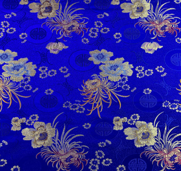 Silk Face Brocade - Sapphire Garden 1683-5 243802B