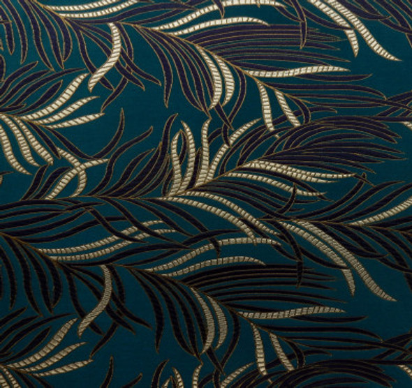 Silk Face Brocade - Teal Feathers 1460-8