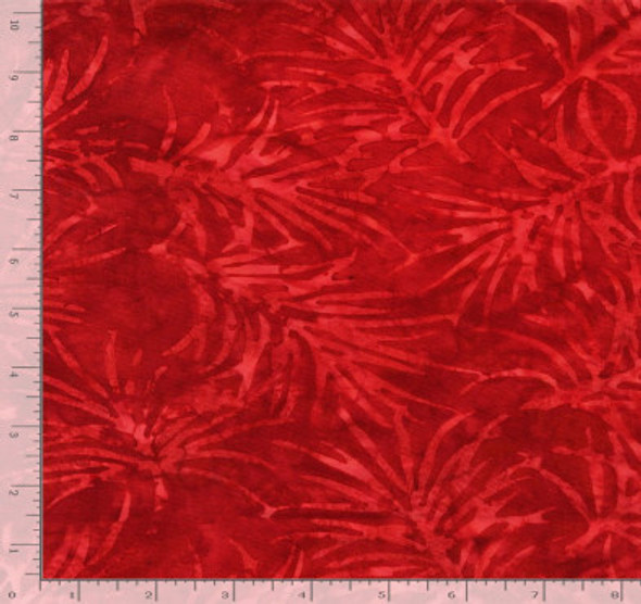 Tonga Java Batiks - Spikey Leaves Water Marks Red 182152EQ