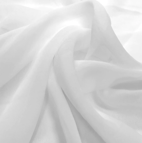 Pure Silk Chiffon - White 212189B
