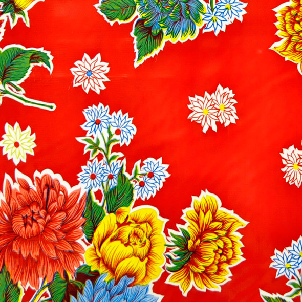 Oilcloth - Chrysanthemum Red 208995J