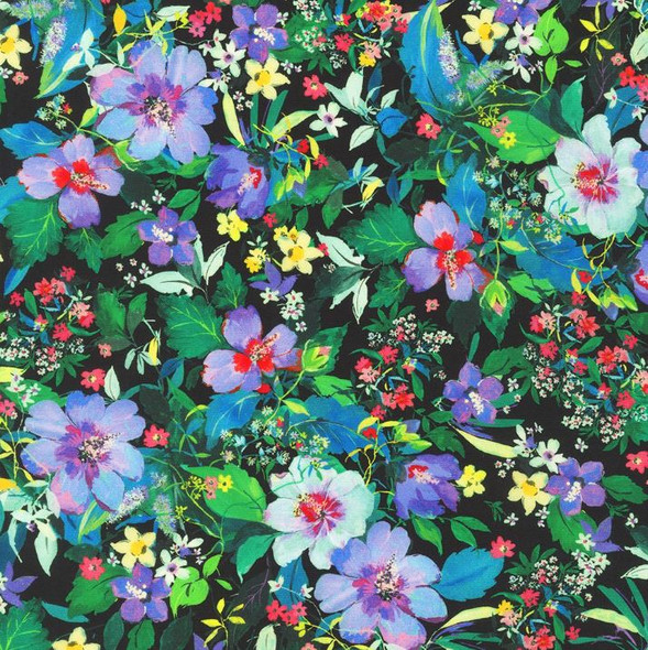 Joyful Meadows - Floral Black 209925L
