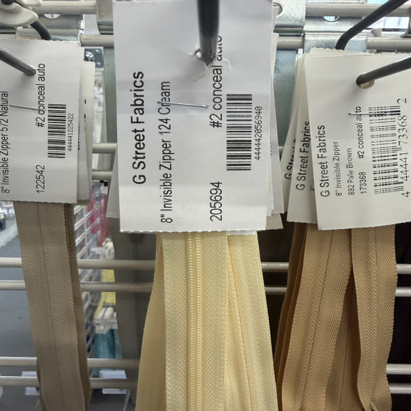 Invisible Zipper 8" - 124 Cream