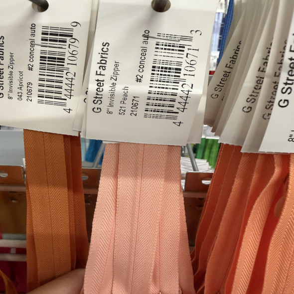 Invisible Zipper 8" - 521 Peach 210671