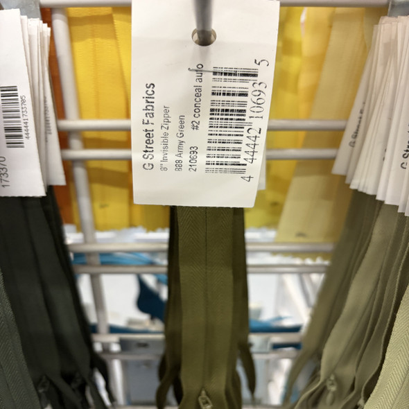Invisible Zipper 8" - 888 Army Green