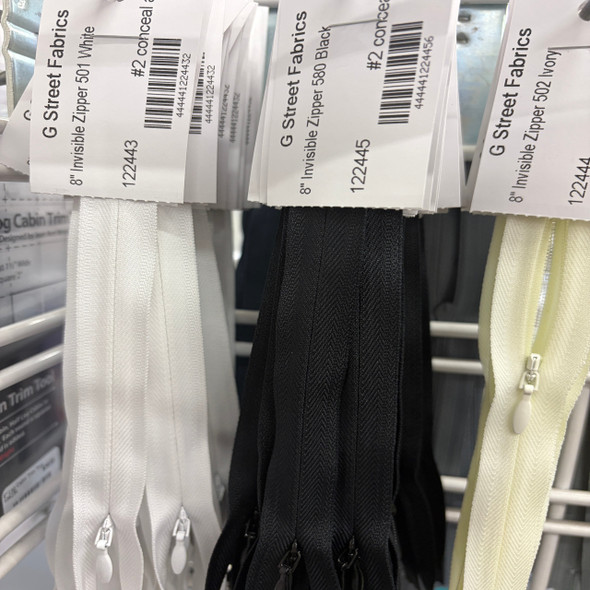 Invisible Zipper 8" - 580 Black 122445