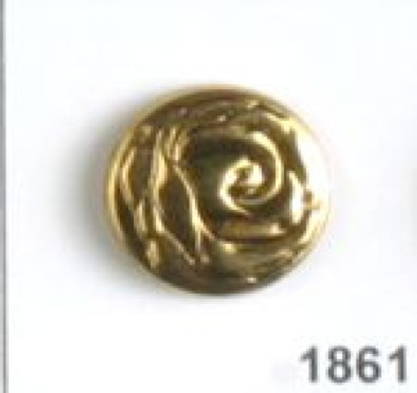 Rose Antique Gold Full Metal 30L Button | G Street Fabrics