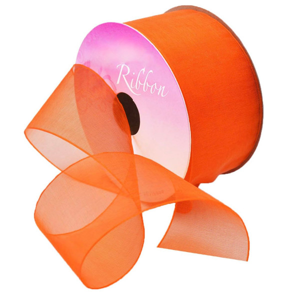 Sheer Organza Ribbon - 2-3/4" Orange 110339