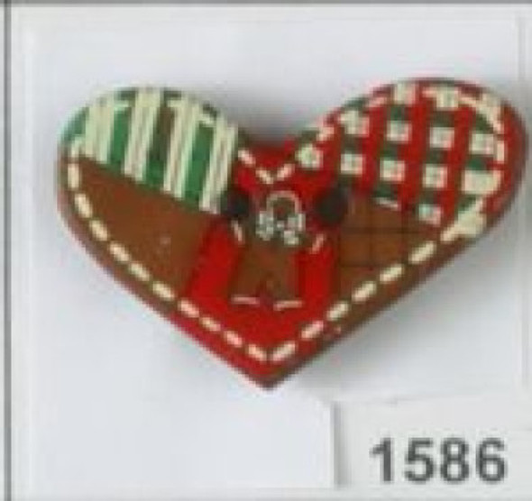 Christmas Heart Patchwork Childs Button