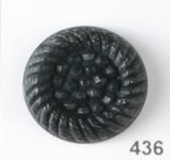 Round Wreath Black Polyamide Lg Button db-0436