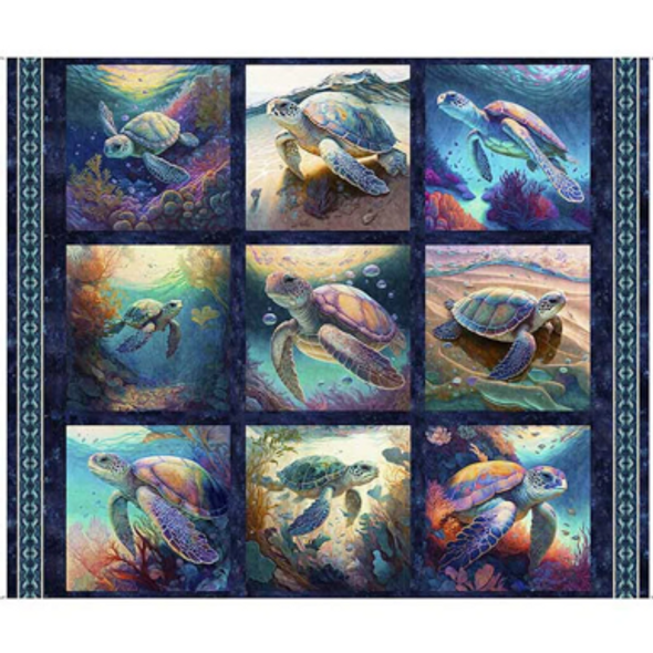 Endless Blues - Sea Turtle Picture Patch Navy 209925GK