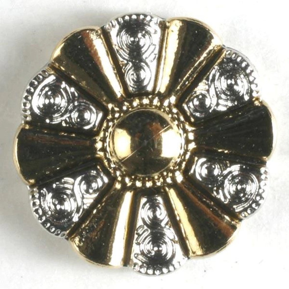 Gold and Silver Round Fan 40L Button DB-1761