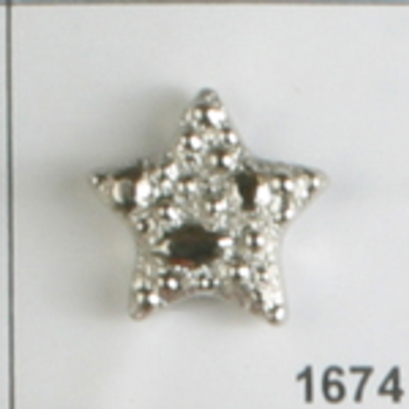 Silver Textured Star 27L Button DB-1674