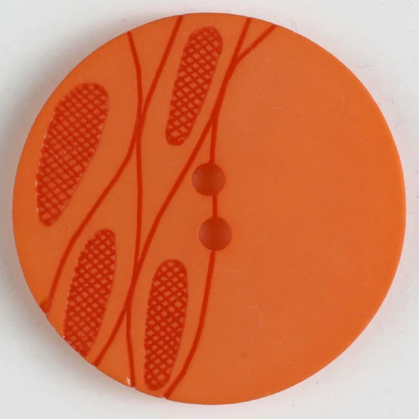 Round Orange Cattails Detail 30L Button DB-0869