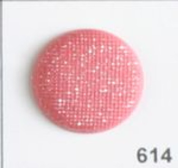 Pink Glitter Round Polyamide 27L Button db-0614