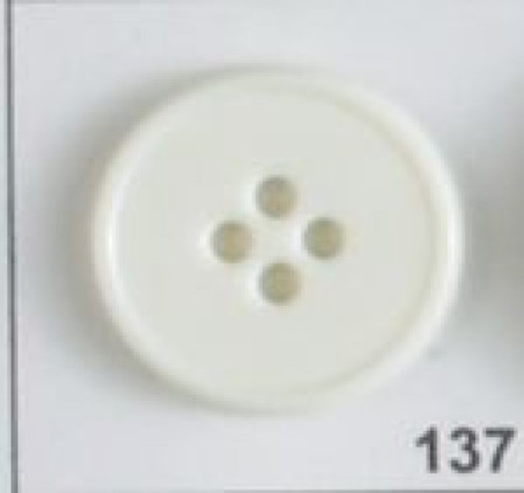 Standard White Ridged Border 30L Button DB-0137