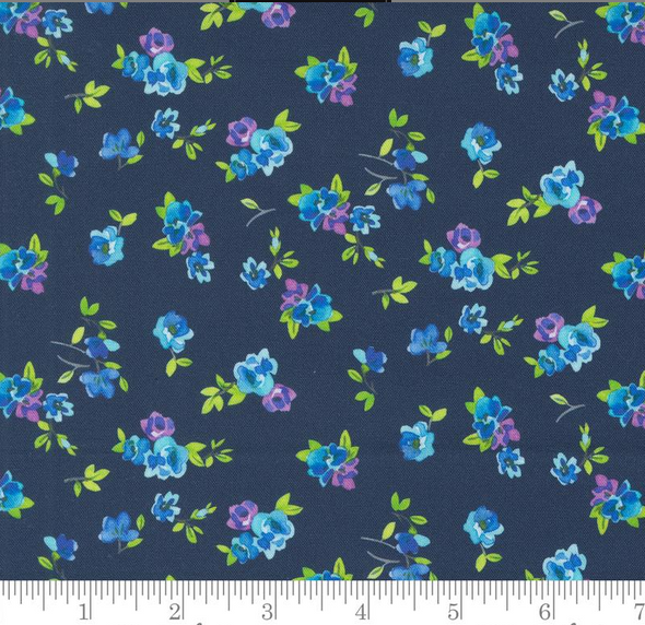 Pure Cotton Print - Flower Patches - Midnight 218682BW