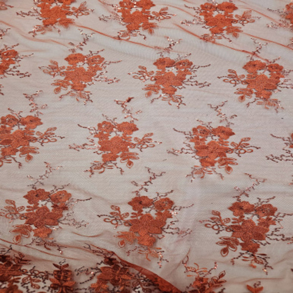 Evening Wear CLEARANCE - Red with Red Metallic Mesh 242203AG, White Background