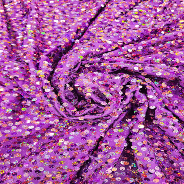All Over Sequins CLEARANCE - Purple with Iridescent Multicolor 242203BN