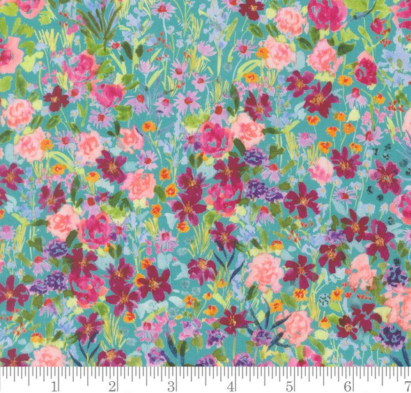 Soulstice Turquoise - Garden Glitter Small Floral Watercolor 223707FV
