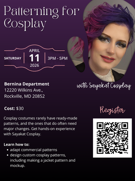Patterning for Cosplay Workshop  - Sayakat Cosplay  – Hands-On Event April 11