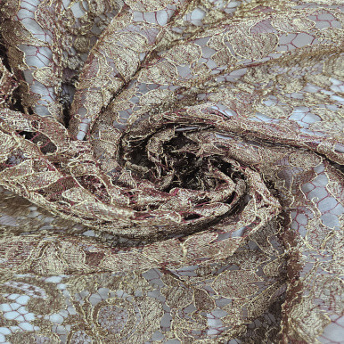 French Leavers Lace - Cerise