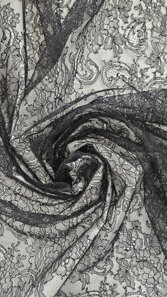 French Leavers Lace - Noir