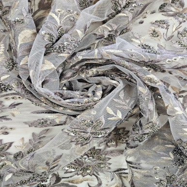 Embellished Tulle - Mauve