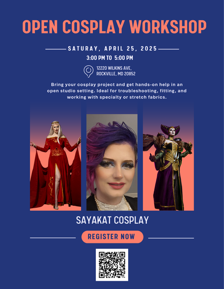 COSPLAY Open Sew Workshop  - Sayakat Cosplay -April 25